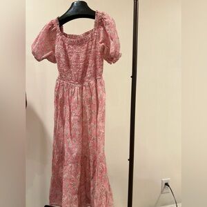 floral print long kids dress